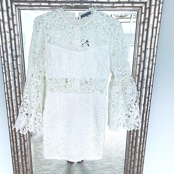 Endless Rose 🤍 | Floral Lace Crochet Cut Out Dress - Picture 5 of 6